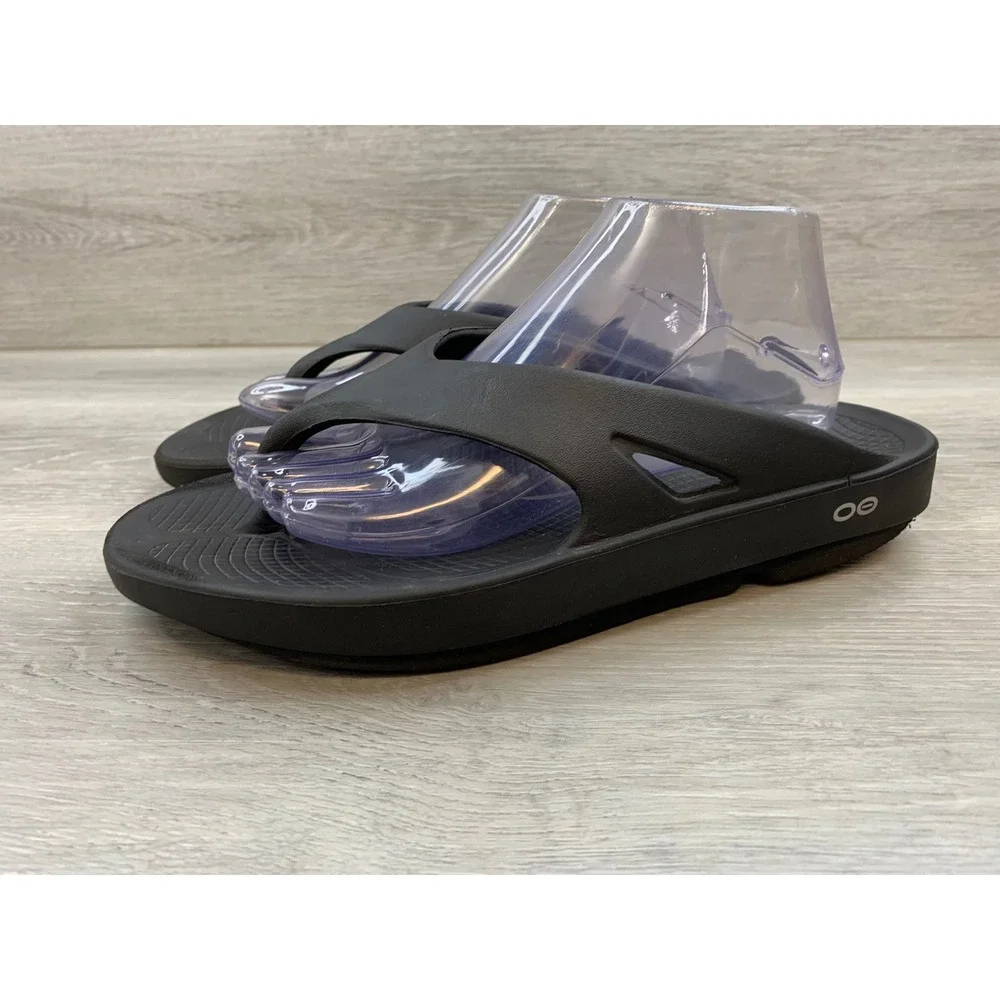 OOFOS OOriginal Men's Thong Sandals Black Recovery Flip Flops 10 EU 43 Shoes